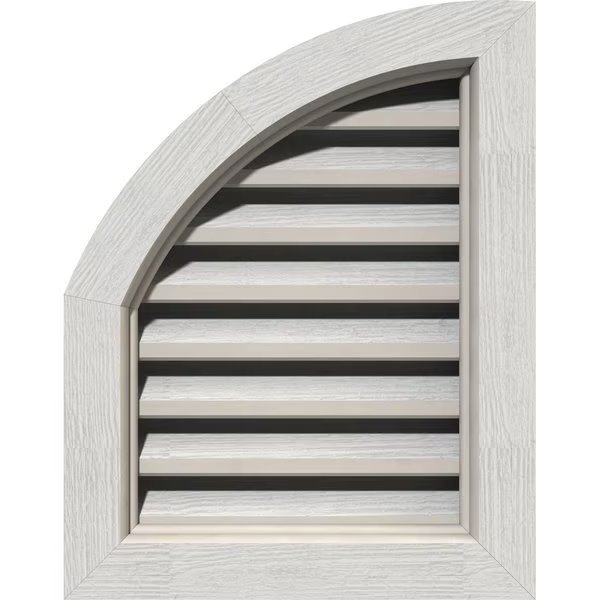 Quarter Round Top Left, Functional Western Red Cedar Gable Vnt w/Brick Mould Face Frame, 12